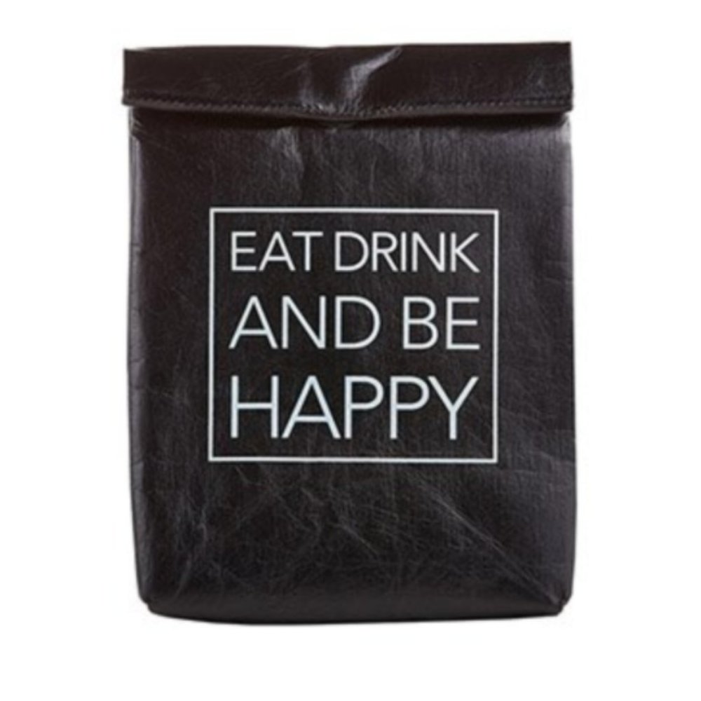 Eat Drink and be HAPPY - Insulated Lunch Bag